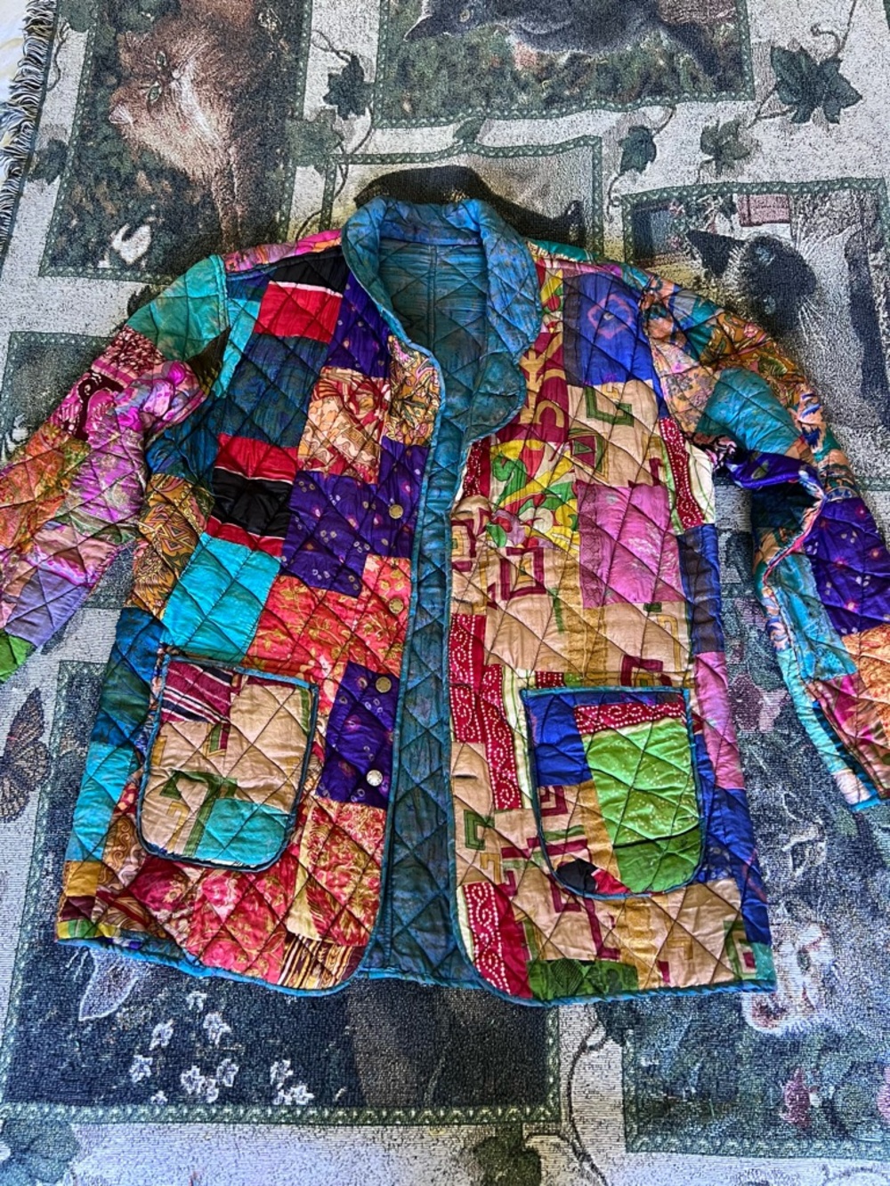 Art-e-Zen Patchwork Silk Quilted Jacket